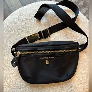 Michael Kors Black and Gold Belt Bag